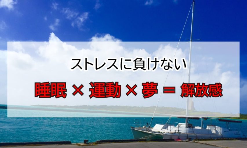 会社のストレスを解消する３つの方法「睡眠・運動・夢を持つこと」